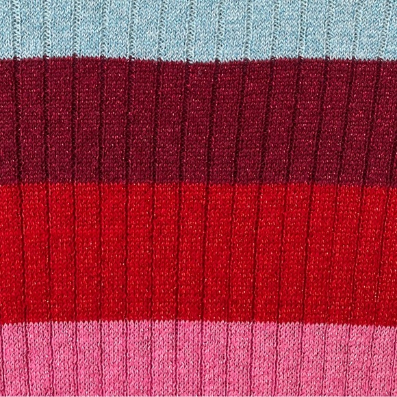 BLANKNYC Multi-Stripe Metallic Ribbed Sweater M - Picture 6 of 10